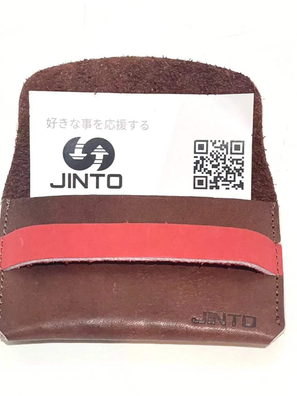JINTO Jinriki Japan Leather Card Holder Purse Coin Wallet Handmade